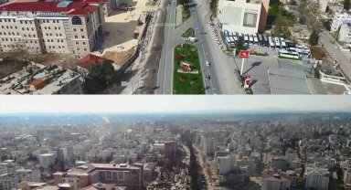 Adıyaman'da depremin öncesi ve sonrası dron kamerasında