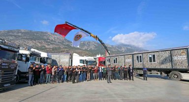 Alanya Belediyesi'nden deprem bölgesine konteyner desteği