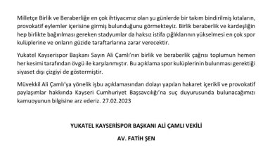 Ali Çamlı hakkında hakaret içerikli paylaşımlara suç duyurusu
