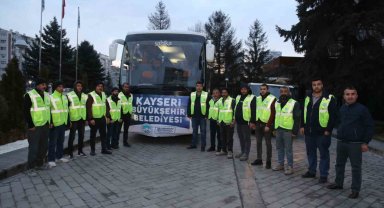 Büyükşehir'den deprem bölgesine sabahın ilk ışıklarında 14 kişilik ekip sevk edildi