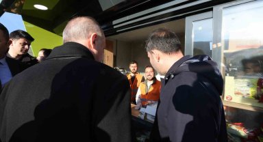 Cumhurbaşkanı Büyükşehir'in depremzedelere sunduğu çalışmaları inceledi