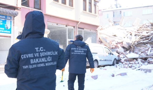 Deprem bölgesinde yürütülen hasar tespit çalışmalarında son durum