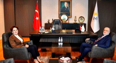 İYİ Parti lideri Akşener, Saadet Partisi lideri Karamollaoğlu'yla bir araya geldi