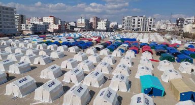 Kahta'da 2 farklı bölgede çadır kent kuruldu