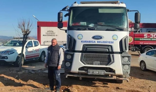 Karabiga Belediyesi deprem bölgesine itfaiye hizmet aracı ile 8 tonluk su tankeri gönderdi