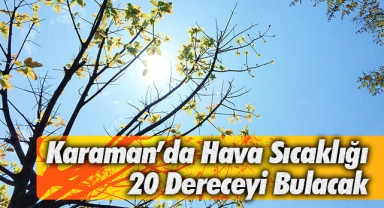 Karaman’da Hava Sıcaklığı 20 Dereceyi Bulacak