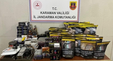Karaman’da jandarmadan kaçak tütün ve alkol operasyonu