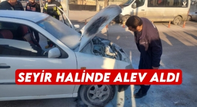 Karaman'da otomobil seyir halindeki alev aldı