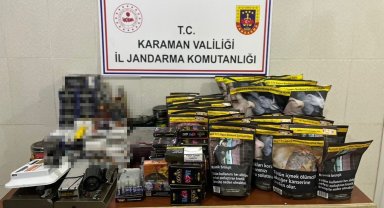 Karaman'da jandarmadan kaçak tütün ve alkol operasyonu