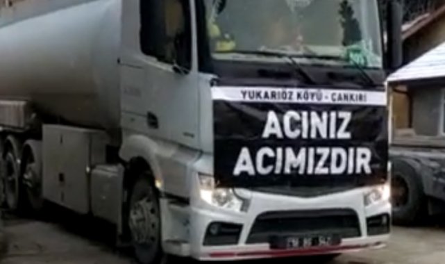 Köy halkından deprem bölgesine 25 bin litre mazot yardımı
