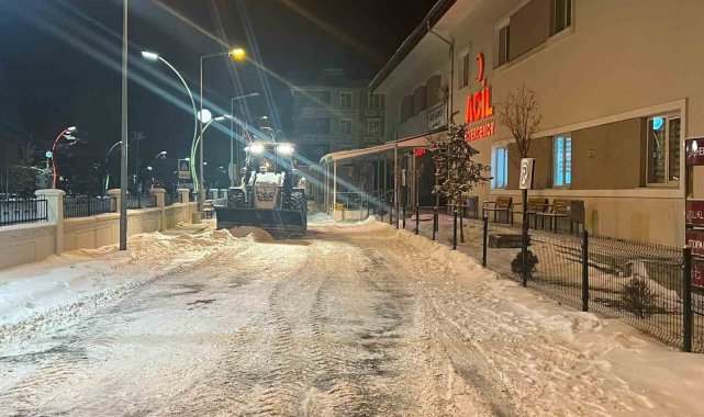 Muradiye'de karla mücadele çalışması