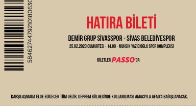 Sivasspor - Sivas Belediyespor maçının hatıra biletleri satışa çıktı