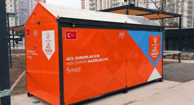 Talas Belediyesi'nden yine bir ilk: acil durum konteyneri