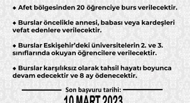 Eskişehir Türk Ocağı'ndan 20 afetzede öğrenciye burs