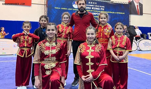 KARAMAN WUSHU KUNG FU TAKIMINDAN MADALYA YAĞMURU