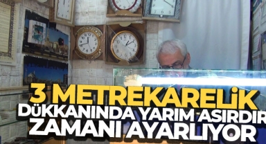 Kırıkkale'de 3 metrekarelik dükkanında yarım asırdır zamanı ayarlıyor