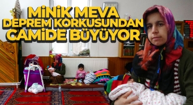 Minik Meva deprem korkusu nedeniyle camide büyüyor
