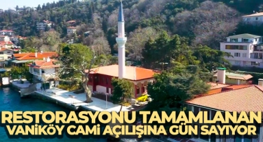 Yeniden ibadete açılmak için gün sayan tarihi Vaniköy Cami havadan görüntülendi