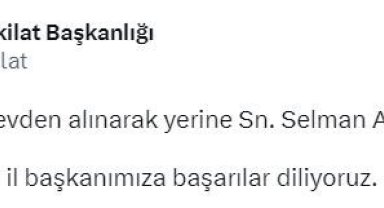 AK Parti'den Ordu İl Başkanlığına yeni atama