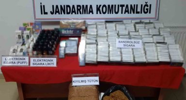 Aksaray'da jandarmadan kaçak sigara operasyonu
