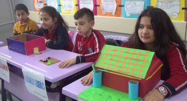 Çocuklar çevreci projeleri ile geri dönüşüme dikkat çekti