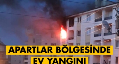 Karaman'da ev alevlere teslim oldu