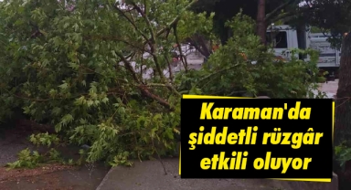 Karaman'da şiddetli rüzgâr etkili oluyor