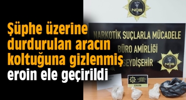 Konya'da yaklaşık 2 kilo eroin yakalandı