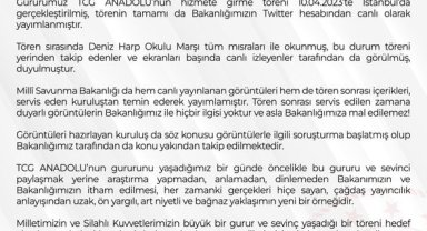 MSB'den TCG Anadolu'nun teslim törenindeki görüntülere ilişkin açıklama