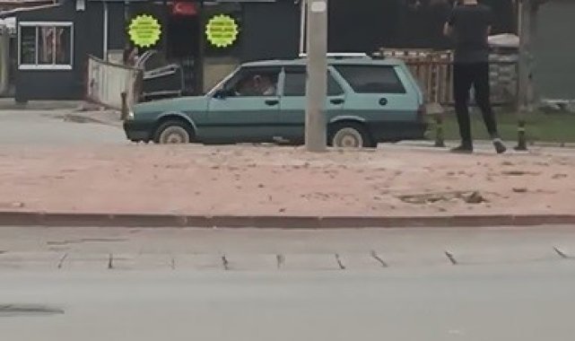 Yoğun trafik arasında drift terörü