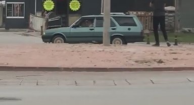 Yoğun trafik arasında drift terörü