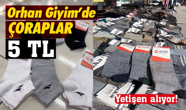 Orhan Giyim'de çoraplar 5 TL