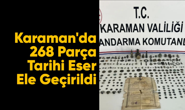 Karaman'da 268 parça tarihi eser ele geçirildi