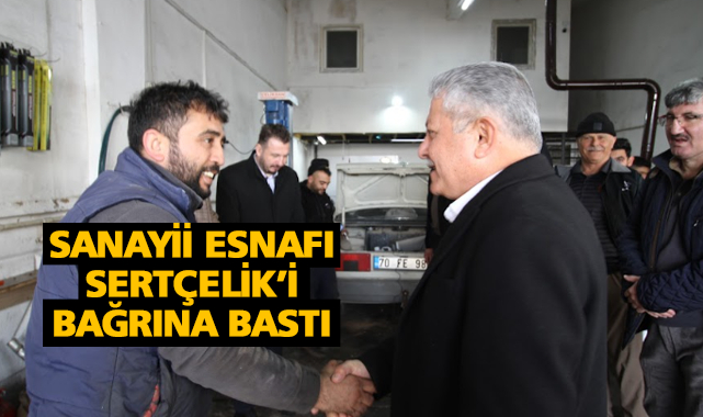 CHP Belediye başkan adayı Sertçelik'i sanayi esnafı bağrına bastı