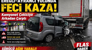 Ereğli Ayrancı Yolunda Feci Kaza 1 Ağır Yaralı