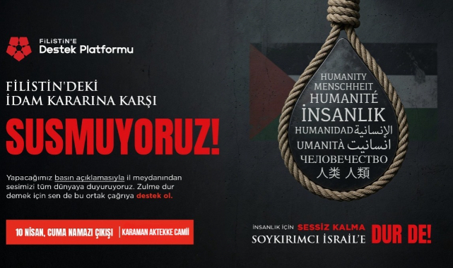 KARAMAN’DA FİLİSTİN İÇİN BASIN AÇIKLAMASI ÇAĞRISI