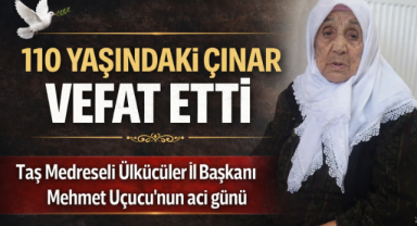 110 YAŞINDAKİ ÇINAR VEFAT ETTİ