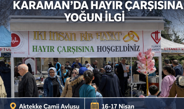 KARAMAN’DA HAYIR ÇARŞISINA YOĞUN İLGİ