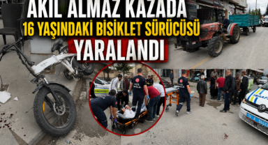 Akıl Almaz Kazada 16 Yaşındaki Bisiklet Sürücüsü Yaralandı