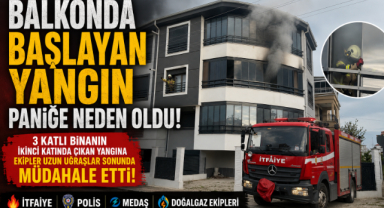 Balkonunda Başlayan Alevler Paniğe Neden Oldu