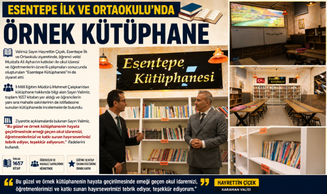 ESENTEPE İLK VE ORTAOKULU’NDA ÖRNEK KÜTÜPHANE