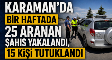 Karaman’da Bir Haftada 25 Aranan Şahıs Yakalandı, 15 Kişi Tutuklandı